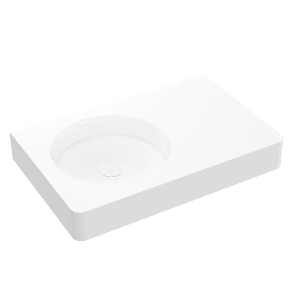 Fienza Encanto 700 Solid Surface Wall Basin, Matte White wall hung vanity