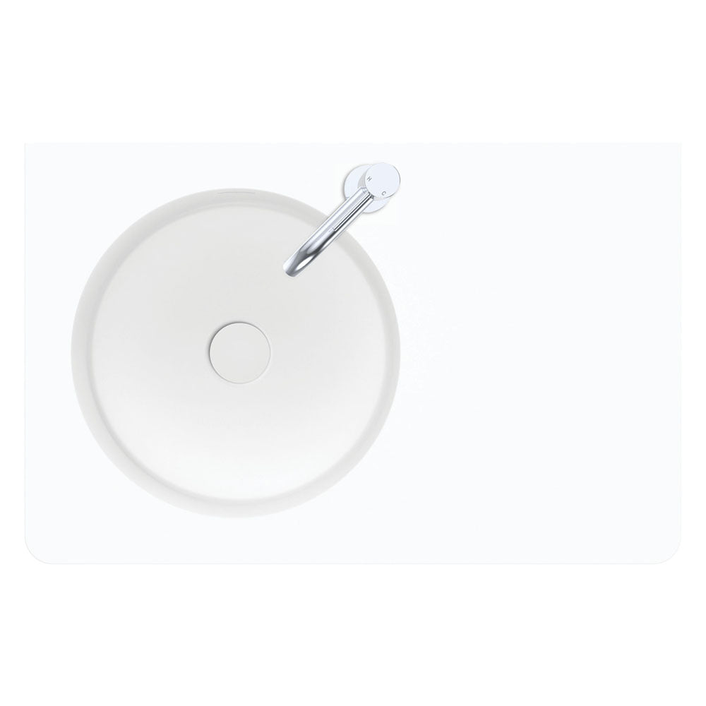 Fienza Encanto 700 Solid Surface Wall Basin, Matte White wall hung vanity