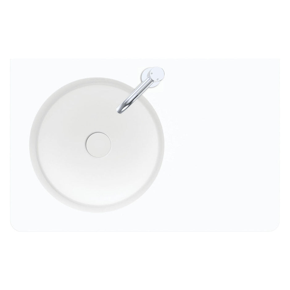 Fienza Encanto 700 Solid Surface Wall Basin, Matte White wall hung vanity