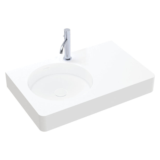 Fienza Encanto 700 Solid Surface Wall Basin, Matte White wall hung vanity
