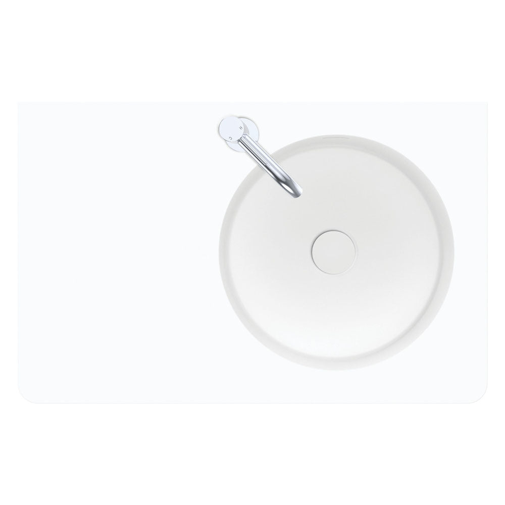 Fienza Encanto 700 Solid Surface Wall Basin, Matte White wall hung vanity