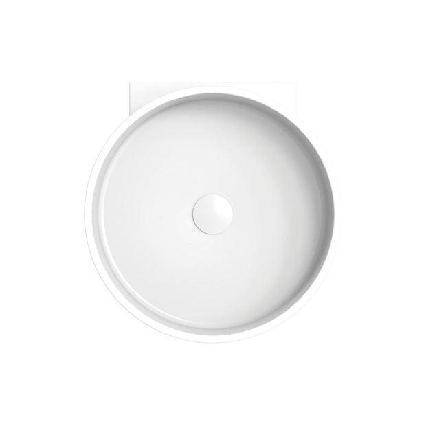 Fienza Livo Solid Surface Wall Basin, Matte White wall hung vanity
