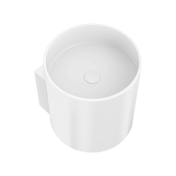 Fienza Livo Solid Surface Wall Basin, Matte White wall hung vanity
