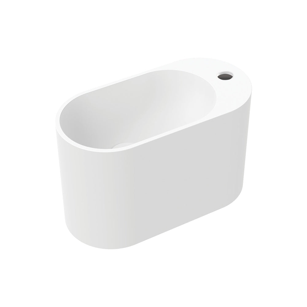 Fienza Ari Solid Surface Wall Basin, Matte White wall hung vanity