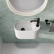 Fienza Ari Solid Surface Wall Basin, Matte White wall hung vanity