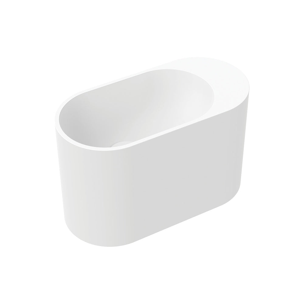 Fienza Ari Solid Surface Wall Basin, Matte White wall hung vanity