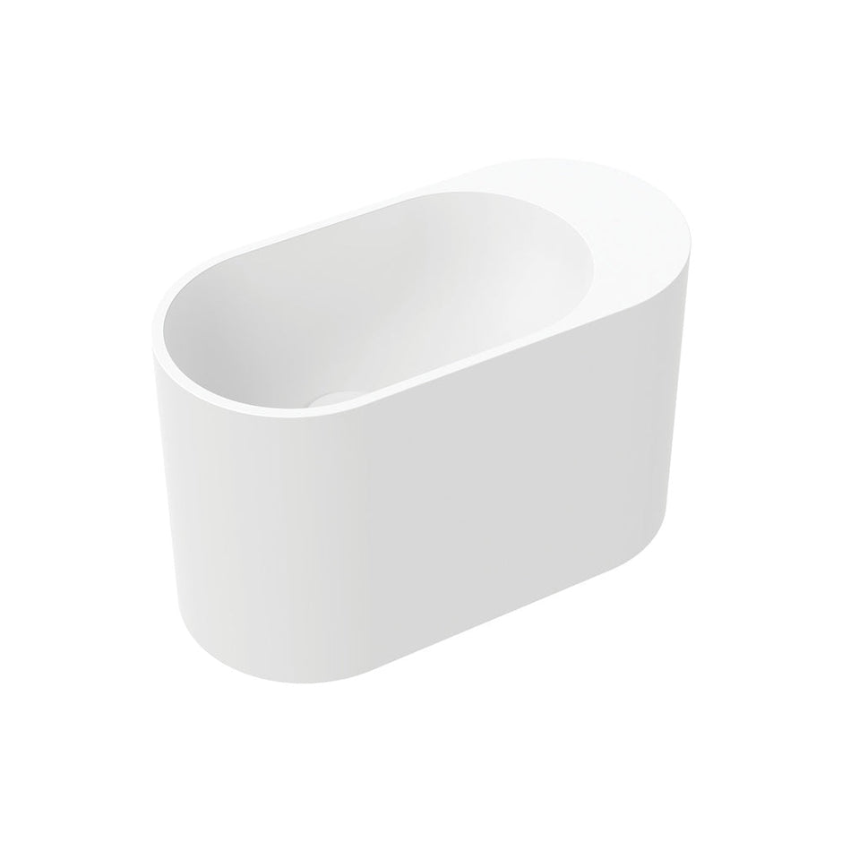Fienza Ari Solid Surface Wall Basin, Matte White wall hung vanity