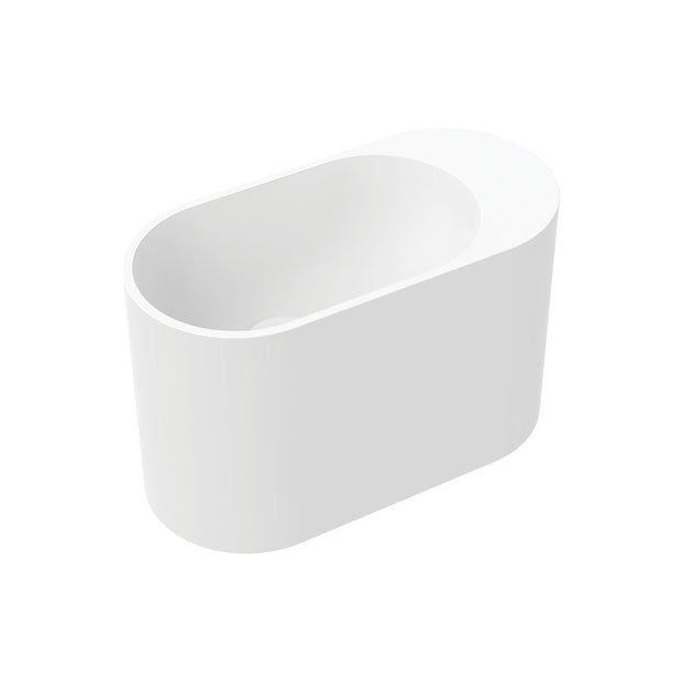 Fienza Ari Solid Surface Wall Basin, Matte White wall hung vanity