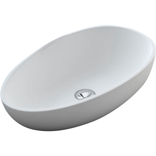 Bahama Mkii Solid Surface Above Counter Basin, Matte White in Matte White
