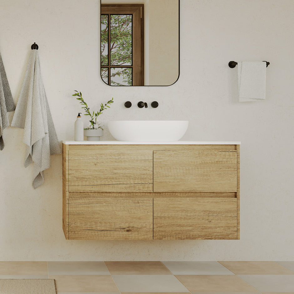 Nero Solid Surface Above Counter Basin, Matte White