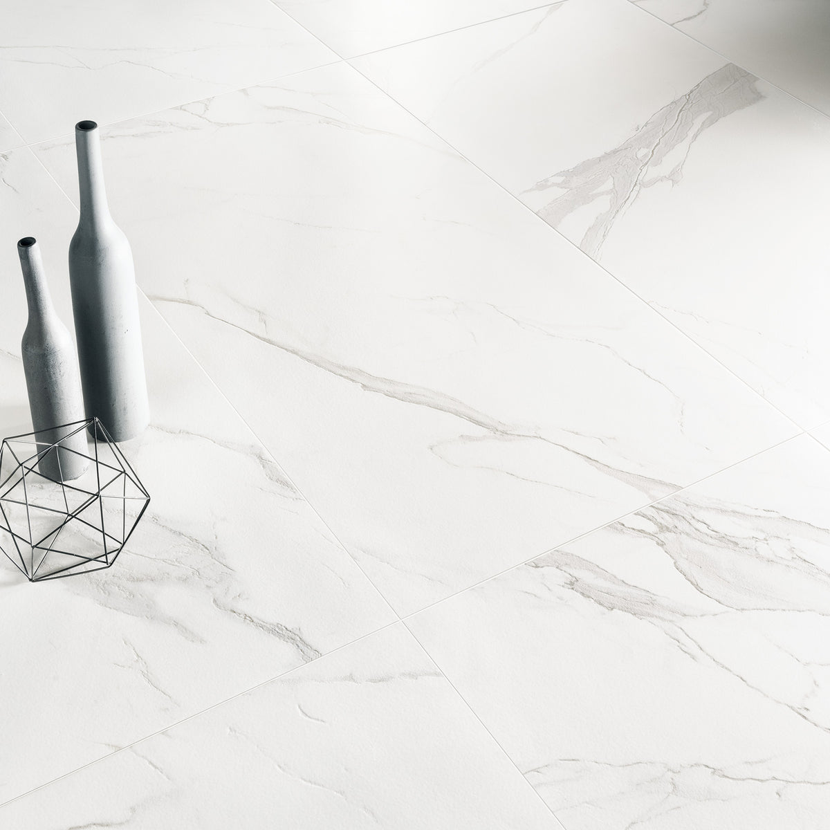 Charme Platino 3D Porcelain Tiles in a room setting