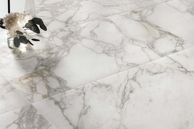 Charme Nickel 3D Porcelain Tiles in a room setting
