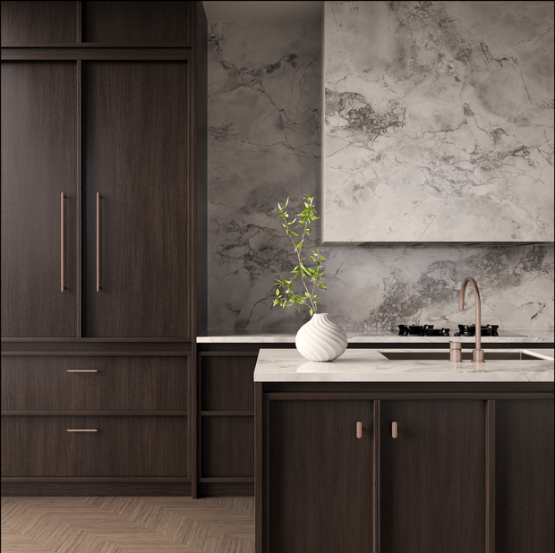 Öppen Round Pull 200mm Cabinet Handle (Brushed) - PVD Champagne