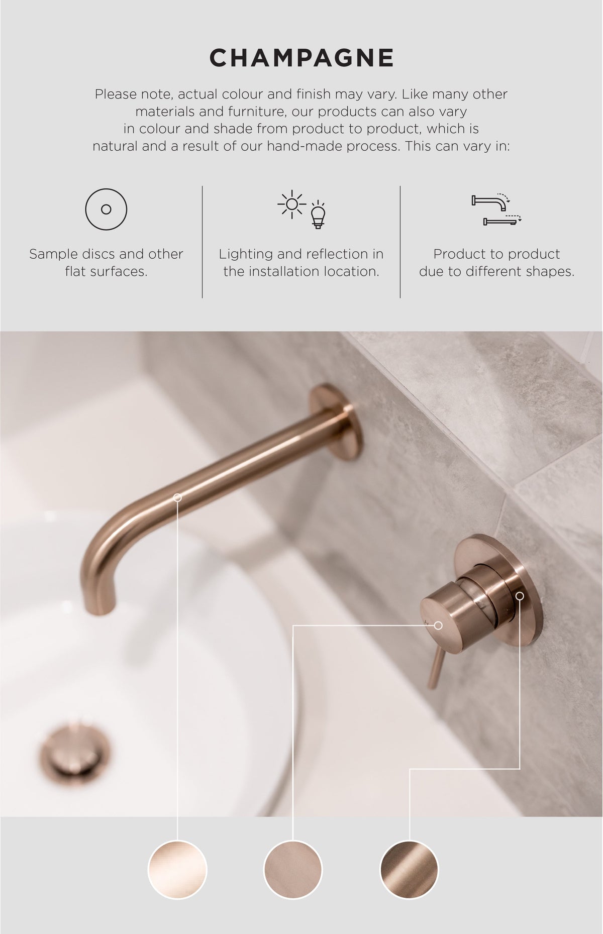 Öppen Edge-Pull 150mm Cabinet Handle (Brushed) - PVD Champagne