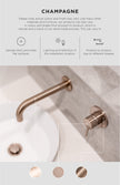 Round Gooseneck Shower Set with 200mm rose, Single-Function Hand Shower - Champagne