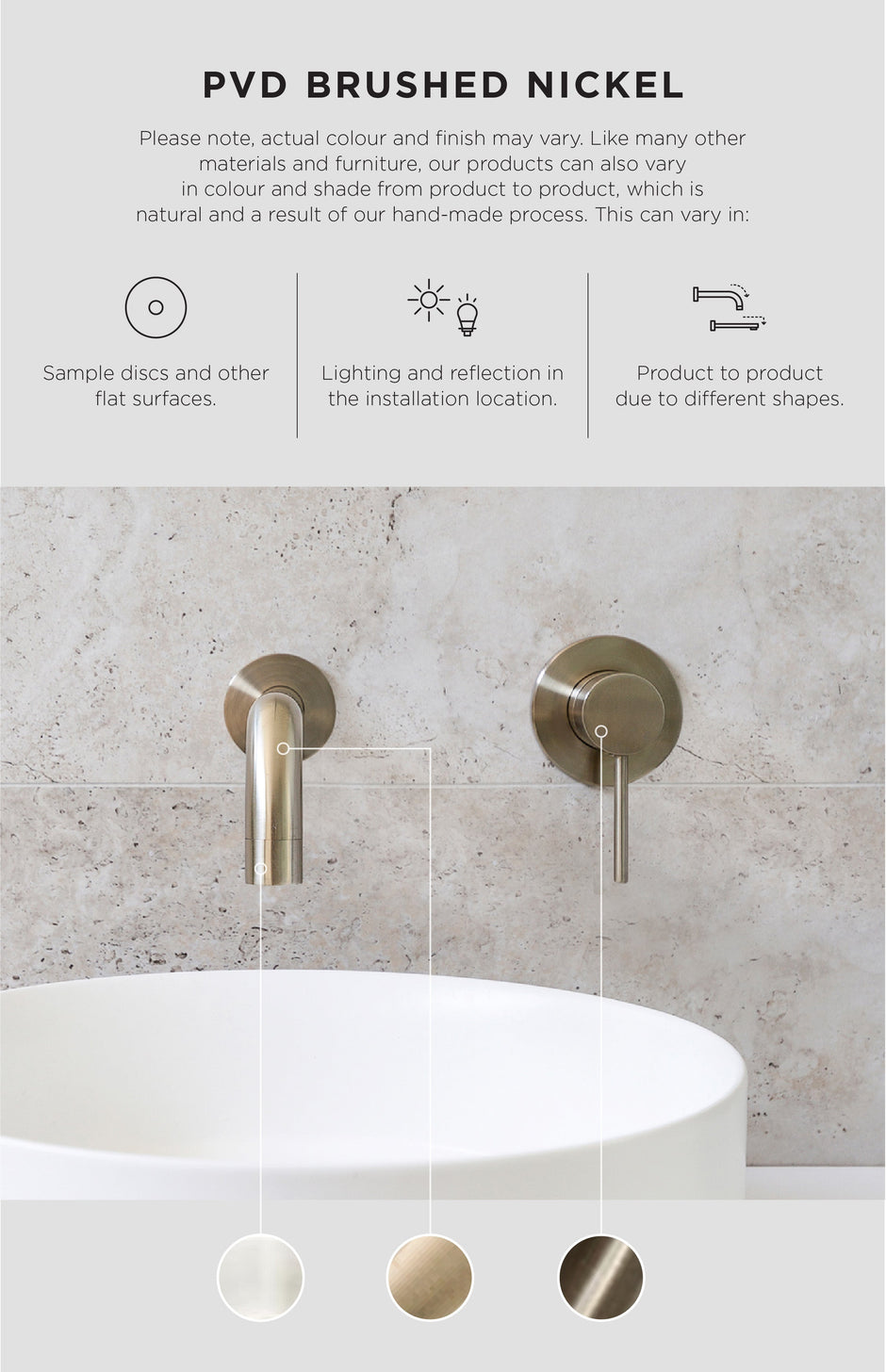 Square Floor Grate Shower Drain 80mm outlet - PVD Brushed Nickel