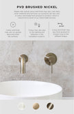 Round Diverter Mixer Pinless Handle Trim Kit (In-wall Body Not Included) - PVD Brushed Nickel
