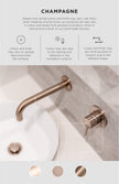 Round Wall Mixer Pinless Handle Trim Kit (In-wall Body Not Included) - Champagne