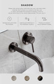 Square Floor Grate Shower Drain 80mm outlet - Shadow Gunmetal