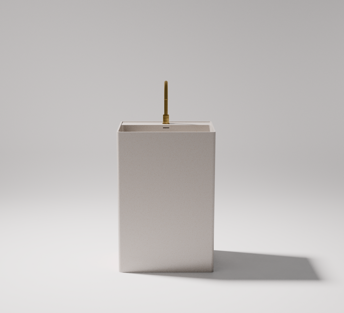 Pietra Bianca Cube Freestanding Pedestal Basin