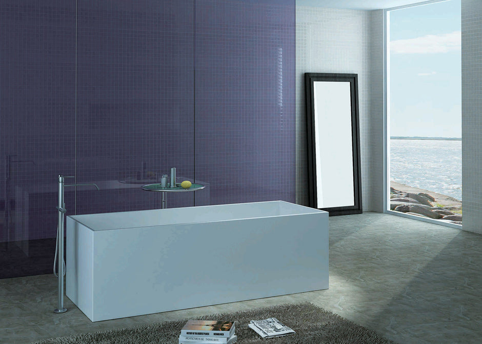 Pietra Bianca Cube Freestanding Bath