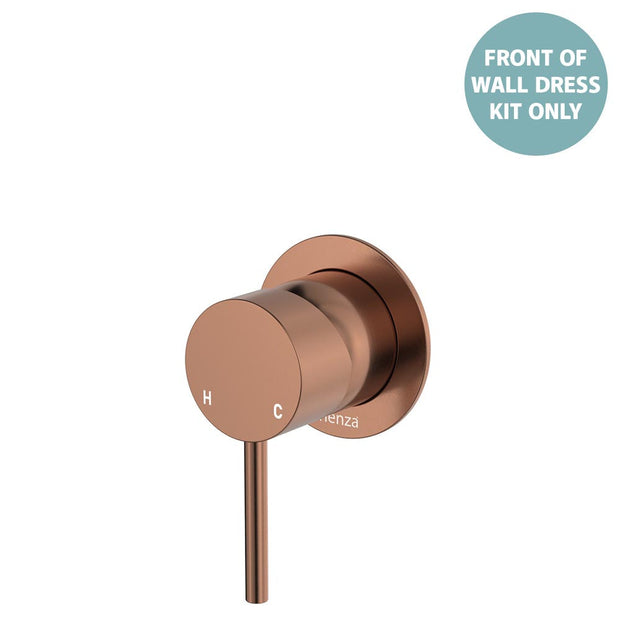 Kaya Wall Mixer Dress Kit, Small Round Plates - Trim Kit Only in Brushed Copper
