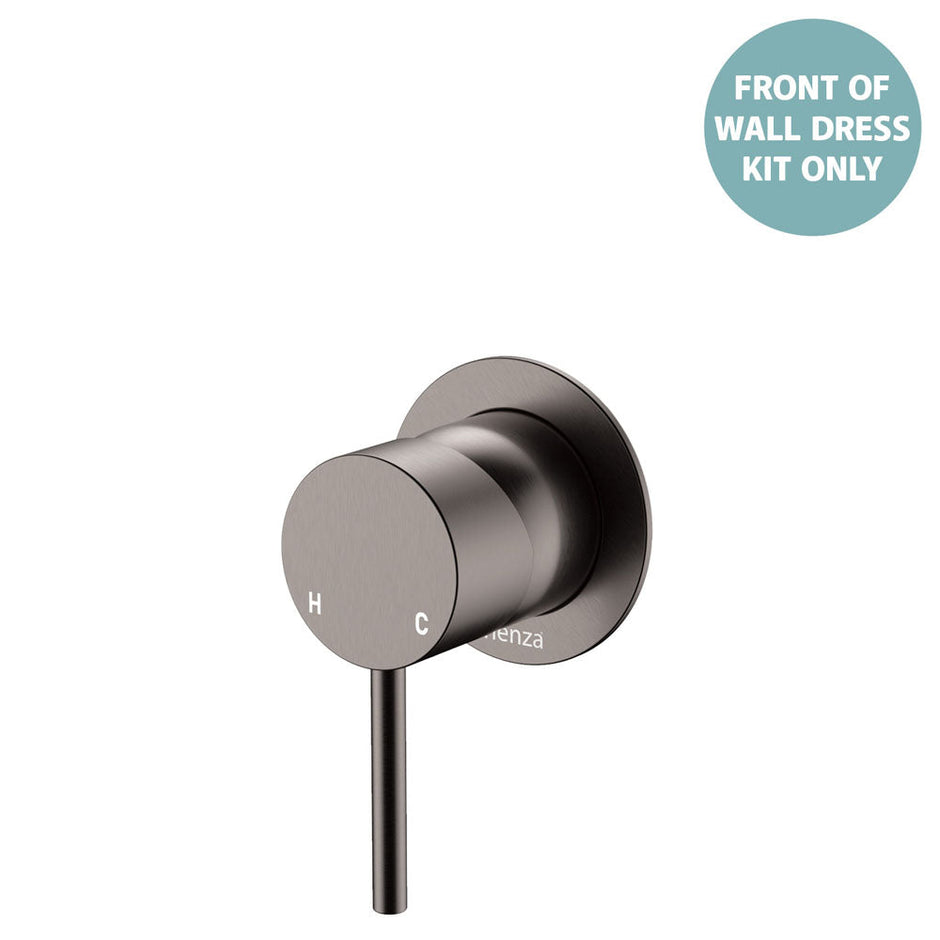 Kaya Wall Mixer Dress Kit, Small Round Plates - Trim Kit Only in Gun Metal