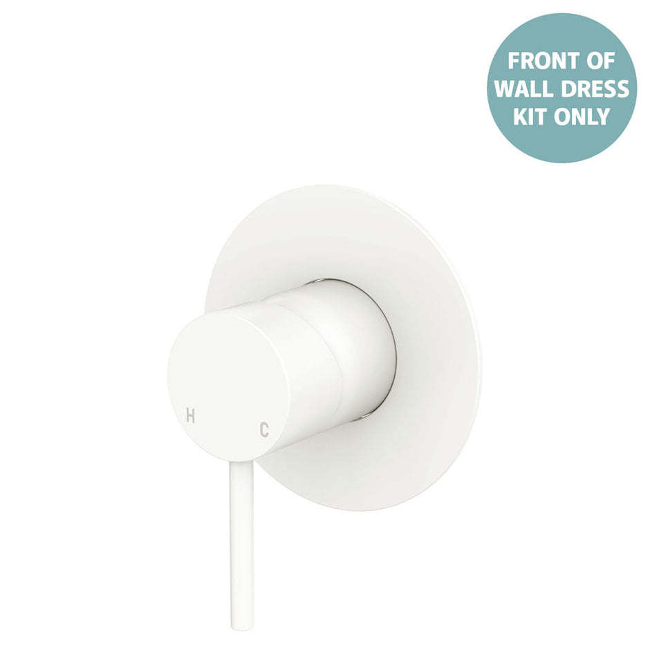 Kaya Wall Mixer Dress Kit, Large Round Plate - Trim Kit Only in Matte White