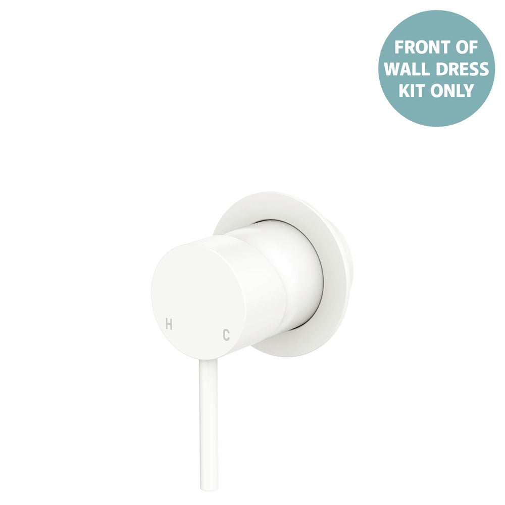 Kaya Wall Mixer Dress Kit, Small Round Plates - Trim Kit Only in Matte White