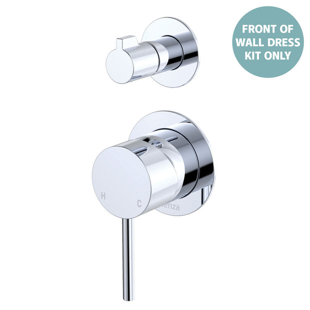 Kaya Wall Diverter Mixer Dress Kit, Small Round Plates - Trim Kit Only in Chrome