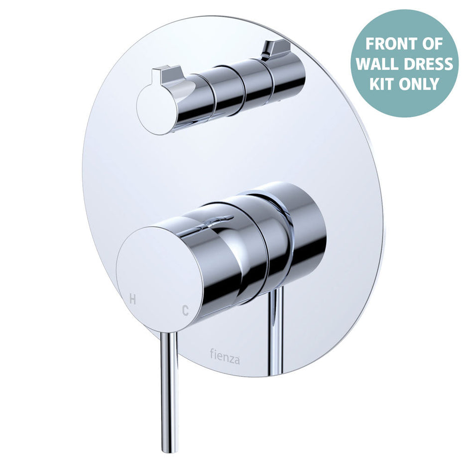 Kaya Wall Diverter Mixer Dress Kit, Large Round Plate - Trim Kit Only in Chrome