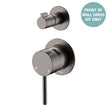 Kaya Wall Diverter Mixer Dress Kit, Small Round Plates - Trim Kit Only in Gun Metal