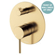 Kaya Wall Diverter Mixer Dress Kit, Large Round Plate - Trim Kit Only in Urban Brass