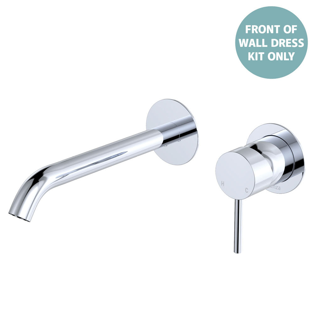 Kaya Basin/Bath Wall Mixer Dress Kit, Round Plates, 200mm Outlet - Trim Kit Only in Chrome
