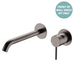Kaya Basin/Bath Wall Mixer Dress Kit, Round Plates, 200mm Outlet - Trim Kit Only in Gun Metal