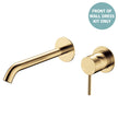Kaya Basin/Bath Wall Mixer Dress Kit, Round Plates, 200mm Outlet - Trim Kit Only in Urban Brass