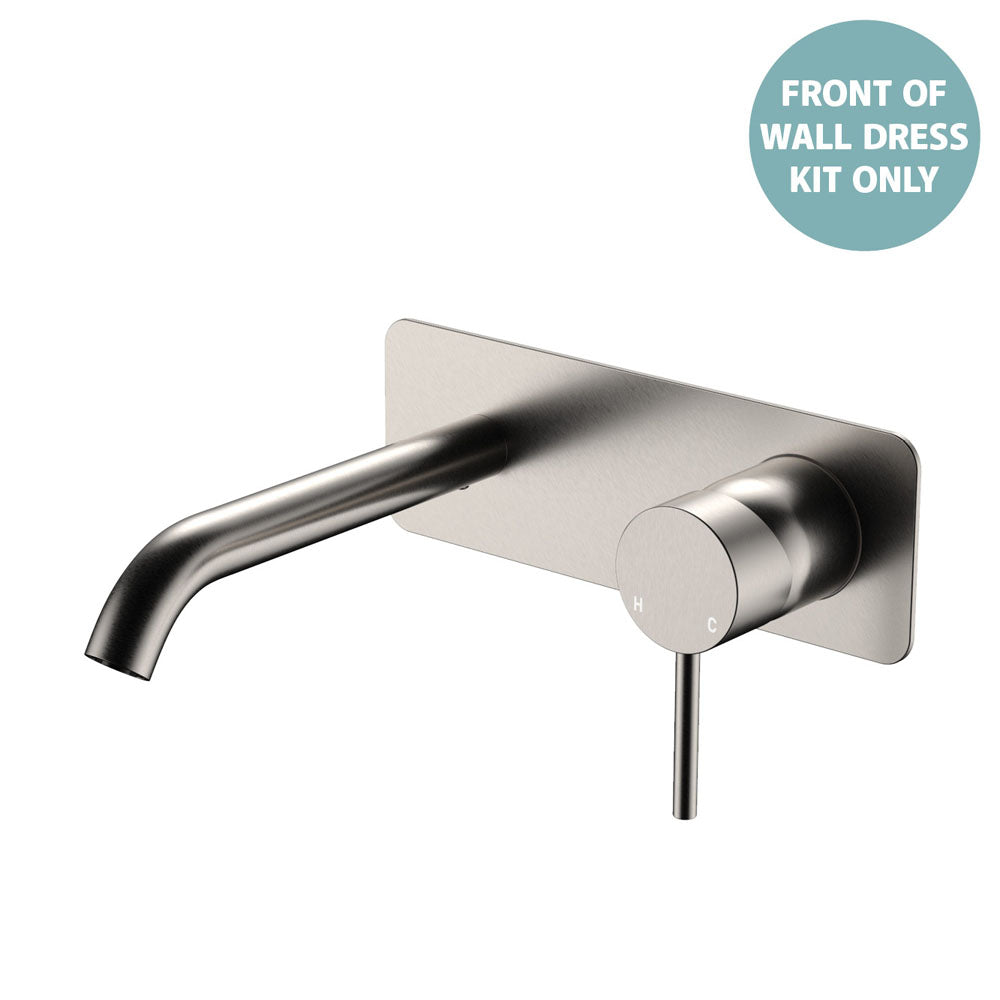 Kaya Basin/Bath Wall Mixer Dress Kit, Rectangular Plate, 160mm Outlet - Trim Kit Only in Chrome