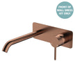 Kaya Basin/Bath Wall Mixer Dress Kit, Rectangular Plate, 200mm Outlet - Trim Kit Only in Brushed Copper
