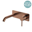 Kaya Basin/Bath Wall Mixer Dress Kit, Rectangular Plate, 160mm Outlet - Trim Kit Only in Brushed Copper