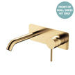 Kaya Basin/Bath Wall Mixer Dress Kit, Rectangular Plate, 160mm Outlet - Trim Kit Only in Urban Brass