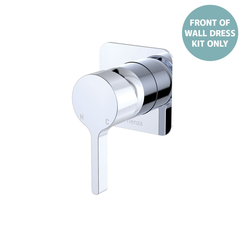 Sansa Wall Mixer Dress Kit, Square Plate - Trim Kit Only in Chrome