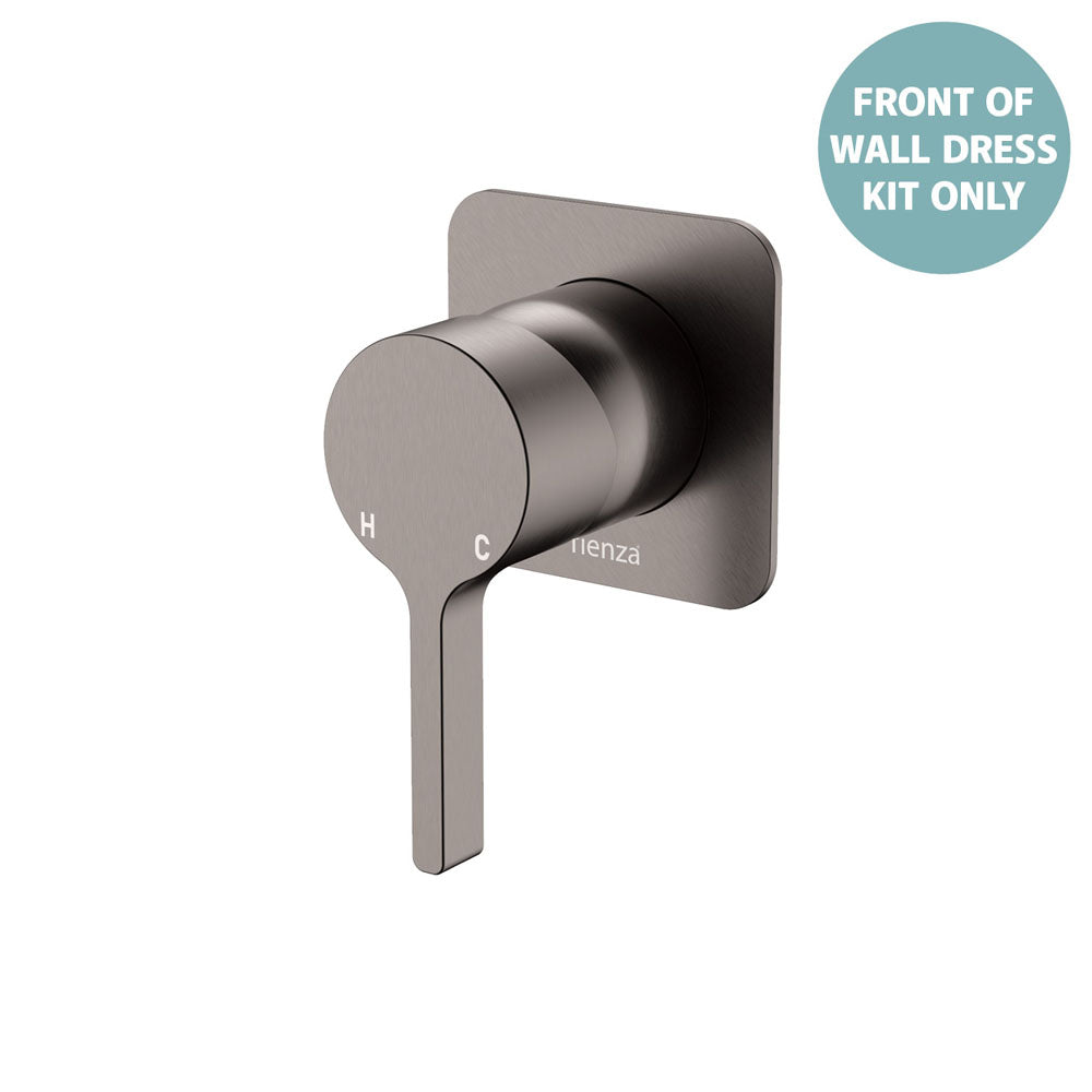 Sansa Wall Mixer Dress Kit, Square Plate - Trim Kit Only in Gun Metal