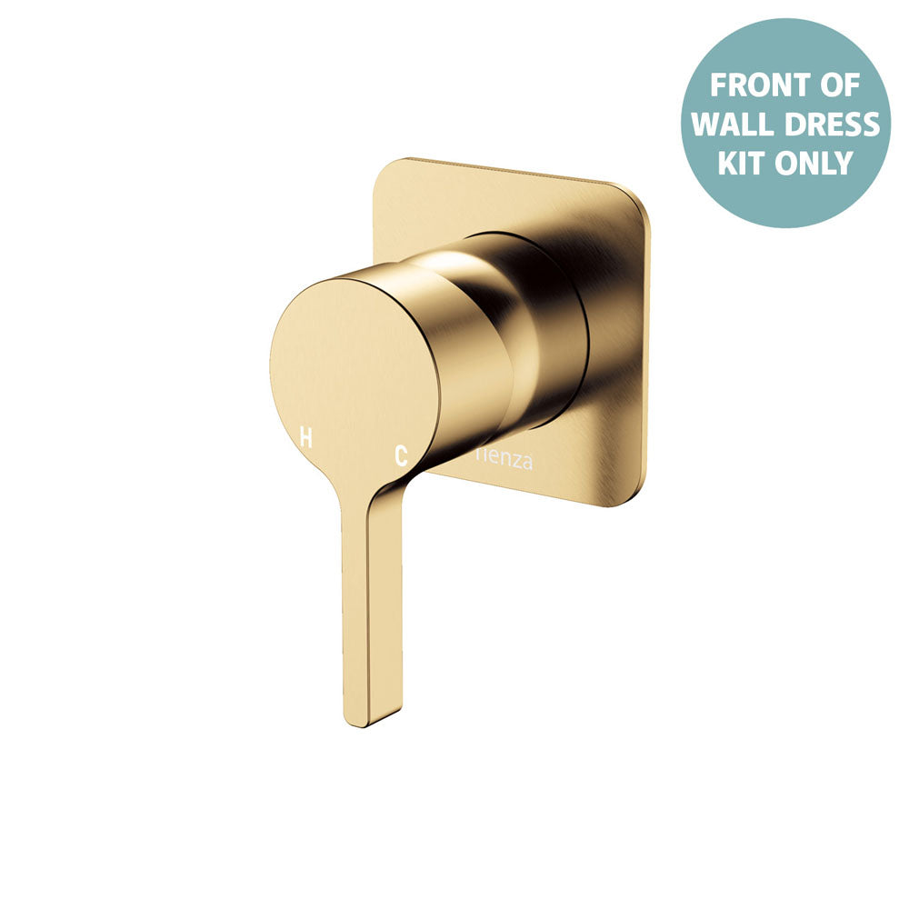 Sansa Wall Mixer Dress Kit, Square Plate - Trim Kit Only in Urban Brass