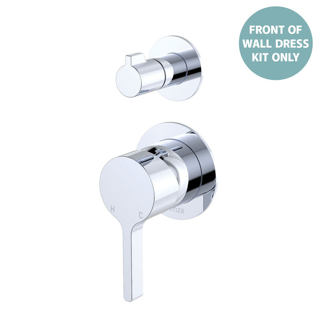 Sansa Wall Diverter Mixer Dress Kit, Small Round Plates - Trim Kit Only in Chrome