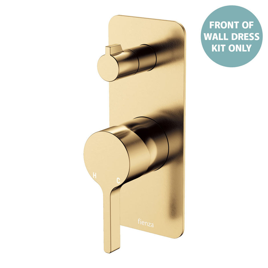 Sansa Wall Diverter Mixer Dress Kit, Rectangular Plate - Trim Kit Only in Urban Brass