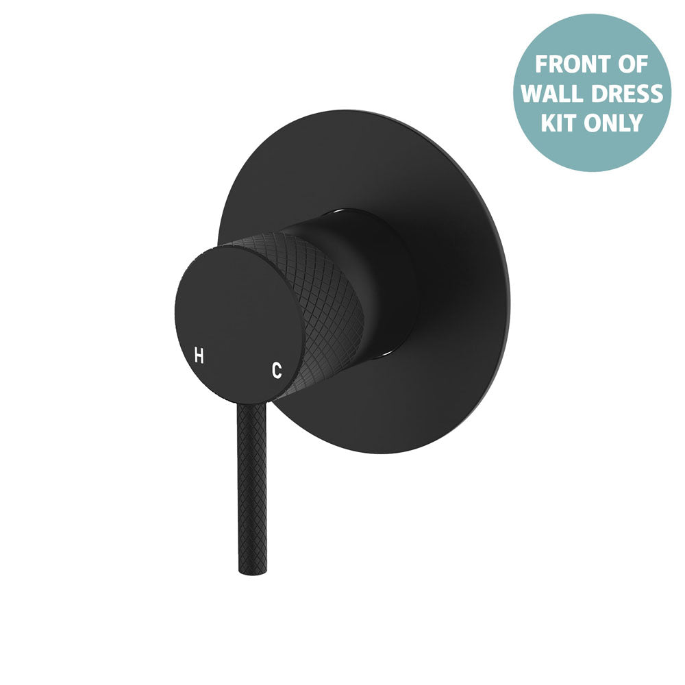 Axle Wall Mixer Dress Kit, Large Round Plate - Trim Kit Only in Matte Black