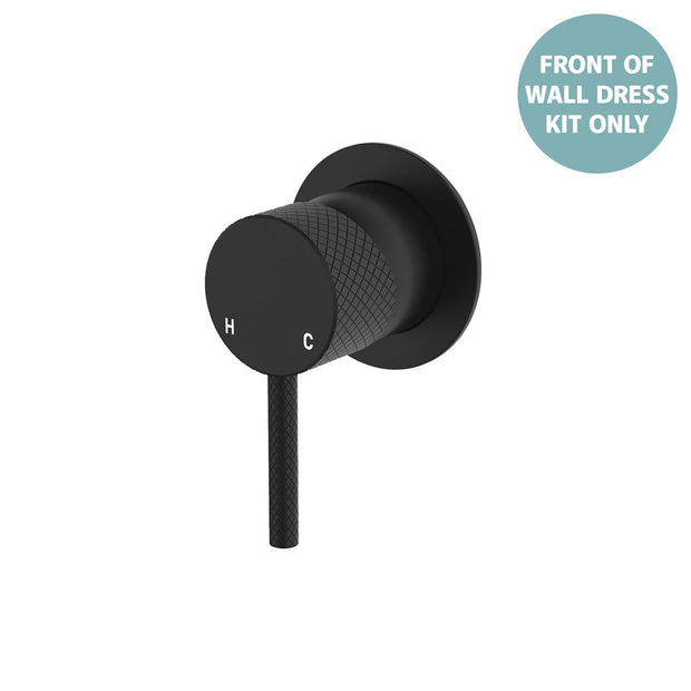Axle Wall Mixer Dress Kit, Small Round Plate - Trim Kit Only in Matte Black