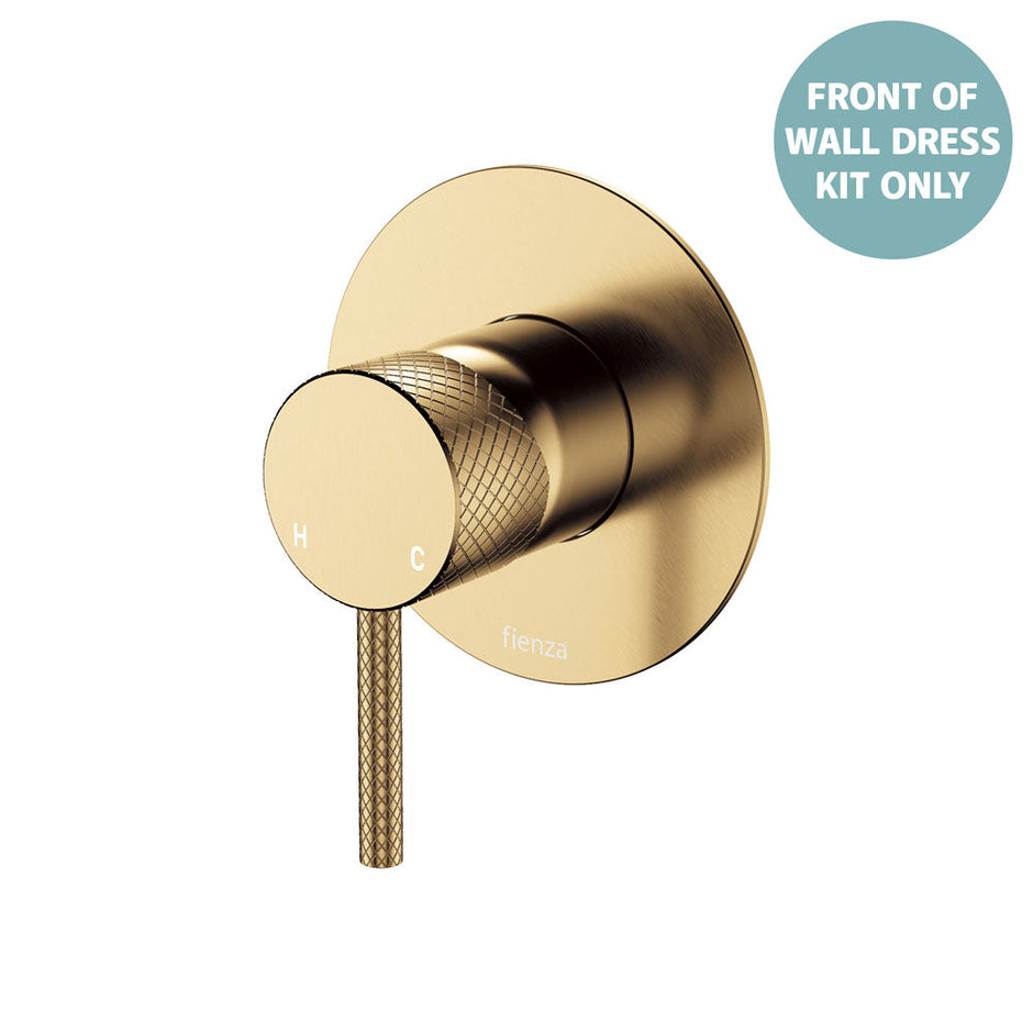 Axle Wall Mixer Dress Kit, Large Round Plate - Trim Kit Only in Urban Brass