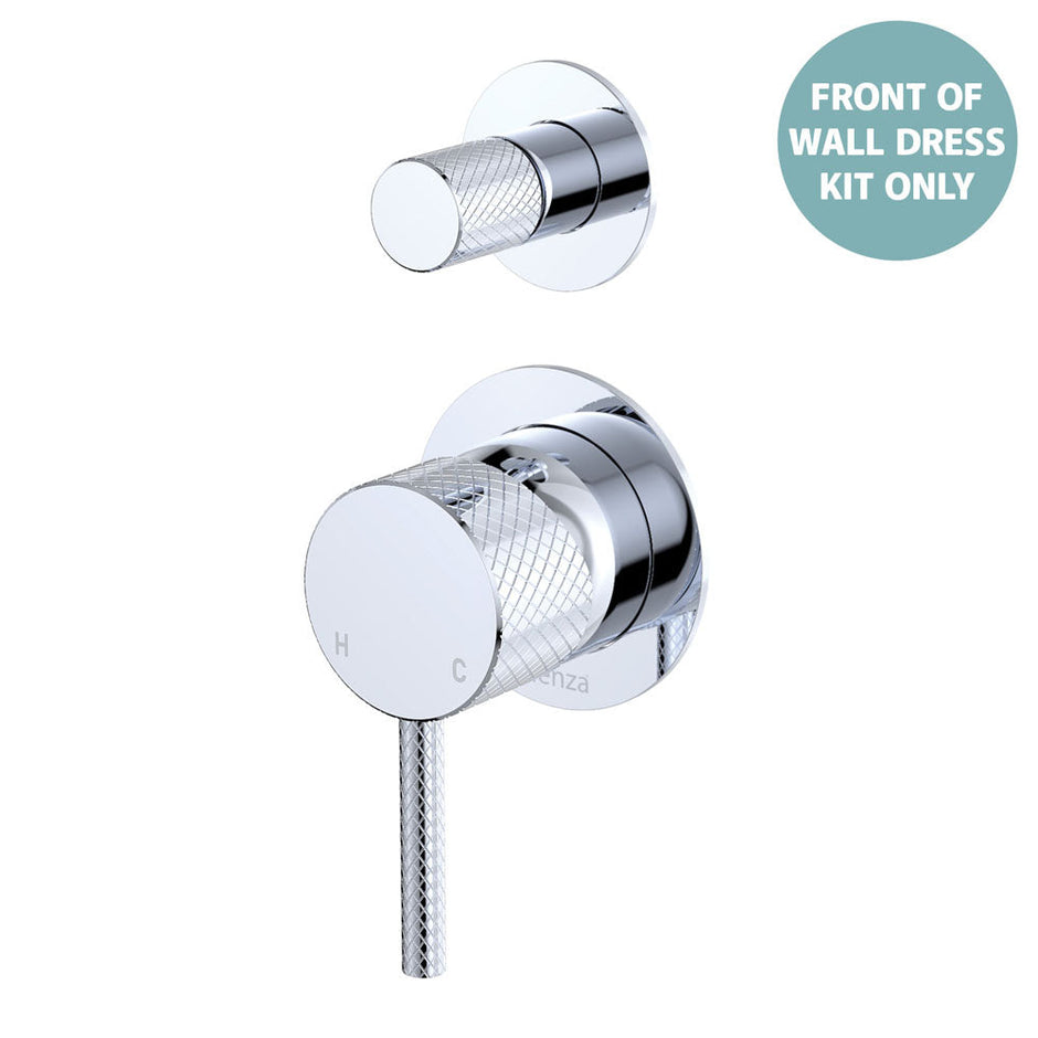 Axle Wall Diverter Mixer Dress Kit, Small Round Plates - Trim Kit Only in Chrome