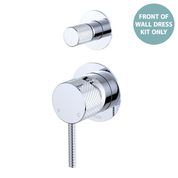 Axle Wall Diverter Mixer Dress Kit, Small Round Plates - Trim Kit Only in Chrome
